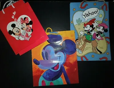 NEW UNUSED SET/11 Disney Mickey Mouse Minnie Mouse Friends Holiday Gift Bags • $19.99