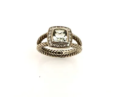 DAVID YURMAN 7MM PETITE ALBION RING WITH WHITE TOPAZ AND DIAMONDS Size 7 • $213.75