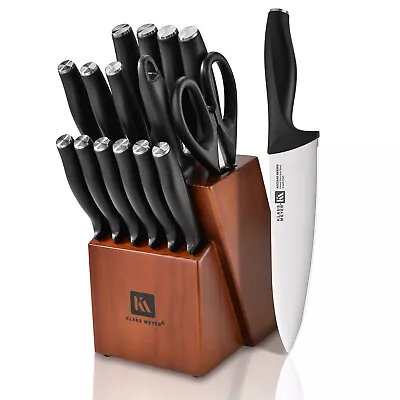 Klaus Meyer Acciaio Finest Stainless Steel 17 Piece Kitchen Knife Block Set • $89.99