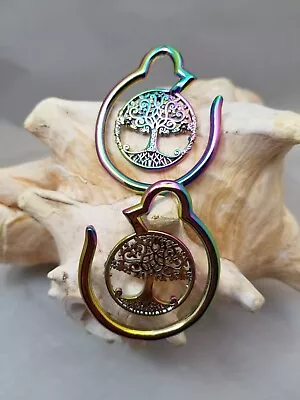 PAIR Rainbow Copper Tree Of Life Ear Weights Tribal Jewelry Gauge Hangers • $17.75