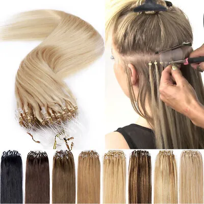 200pcs Thick Micro Ring Loop Beads Tip Link Hair Extensions Real Remy Human Hair • $95.31