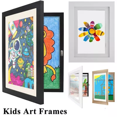 Kids Gift Art Frame Front Open Interchangeable Picture Display Project Frame NEW • £6.29