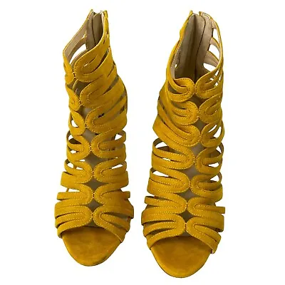 Zara Basics Yellow Mustard High Heel Sandals EUR39 US:8.5  (WP) • $38