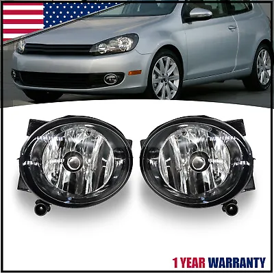 For 2011-14 Jetta 2010-14 Volkswagen VW Golf Fog Lights Front Bumper Lamps Pair • $33.98