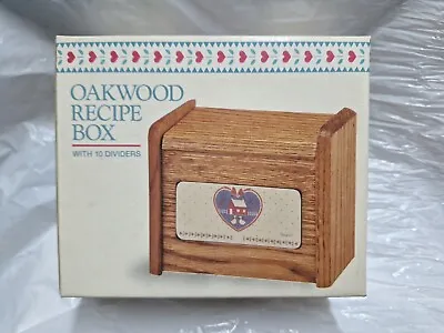 Vintage Baker Hart & Stuart Oakwood Recipe Box With Dividers -BRAND NEW- • $29.99