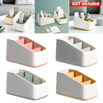 $14.27 • Buy TV Remote Control Holder Table Storage Box 3 Grid Desktop Tidy Organizer Case
