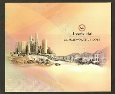 Singapore 20 Dollars P-63 2019 Commemorative 200th Bicentennial UNC Note+ Folder • $39.99