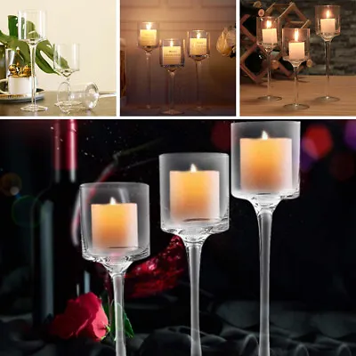 Wedding Elegant Glass Tea Light Candle Holders Table Centrepiece Decor • £12.94