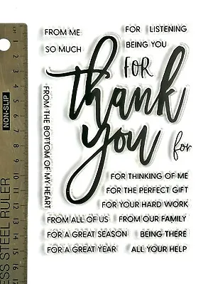 Clear Rubber Stamps Words Thank You Friend Greeting Team Gift Heart Love • £5.99