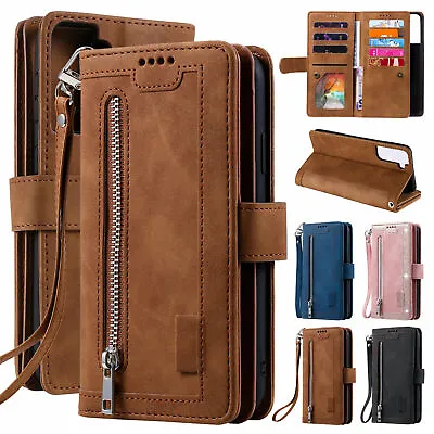 Zipper Leather Wallet Case For Samsung Galaxy S24 S23 Ultra Plus S22 S21+ S20 FE • $22.27