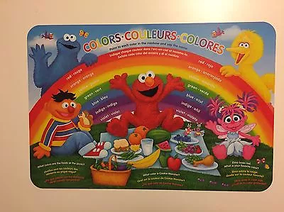 X2 Sesame Street Colorful Fun Learning Colors Placemats~IN ENGSPAN&FRENCH • $9.99