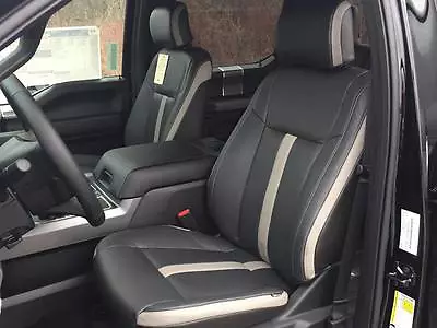 2015 - 2020 Ford F-150 XLT SuperCrew Leather Seat Covers Black Gray SEMA Edition • $735