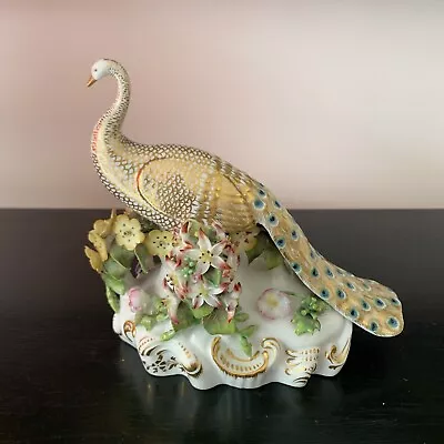Stunning Sampson Hancock Derby Peacock Figurine • £235
