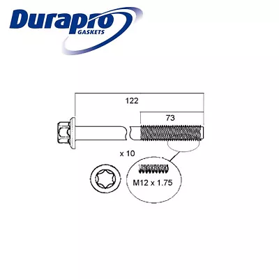 Head Bolt Kit FOR Nissan XTrail X-Trail T30 QR25DE 2.5 04/2004-2007 • $46.55