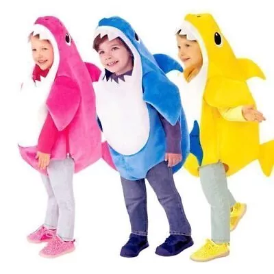 Kids Baby Shark Family Fancy Dress Boys Girls Toddler Halloween Costume Jumpsuit • £12.99