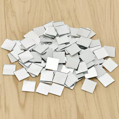 200PCS Small Square Glass Mirror Mosaic Tiles DIY Home Wall Craft Supplies Decor • $6.51