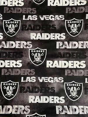 By The Yard 36x44 NFL LAS VEGAS RAIDERS Large Logos 100% COTTON Fabric • $14.95