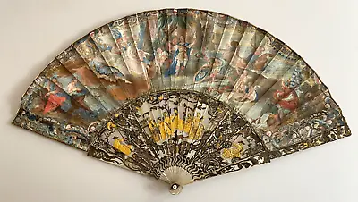 C. 1750 Exquisite 18th Century French Hand Painted Mythological Fan • $1850