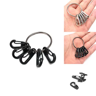 Mini Carabiner Alloy Key Buckle Keychain Snap Spring Clip Hook Tool DIY Outdoor • $3.21