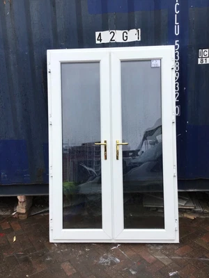 £350 • Buy UPVC White Double Glazed Patio Doors French H2070/W1360 Ref P3