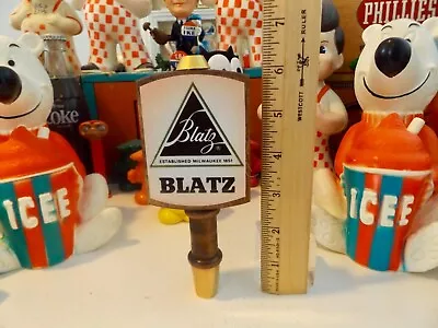 Vintage Blatz Beer 4 Sided Wood & Brass Tap Handle 6 1/2  • $24.99