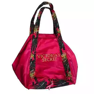 Victoria's Secret Pink Palm Tropical Tote Packable Foldable Beach Vacation NWOT • $20