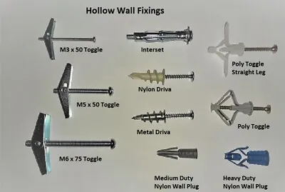 Hollow & Stud Wall Fixings Screws & Anchors For Plasterboard Boast Cavity Walls • £5.80