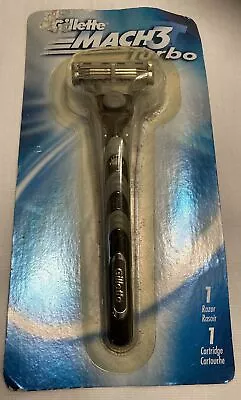 Gillette Mach3 Turbo Razor Handle With 1 Cartridge New Old Stock 2001 Vintage • $19.99