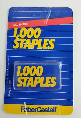 One (1) Box Of 1000 Staples By FABER-CASTELLl® No.10 Size For Mini Stapler - NIP • $8.95