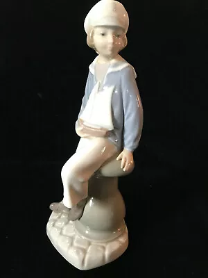 Lladro Procelain Figurine Boy/Sailor With Yacht With Original Box 1971-1974 • $56