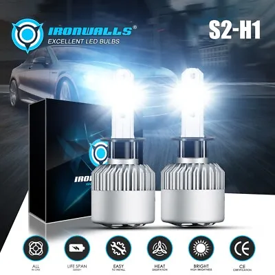 2pcs IRONWALLS H1 LED Headlight Bulbs Kit 2400W 360000LM Super Bright Hi/Lo Beam • $18.99