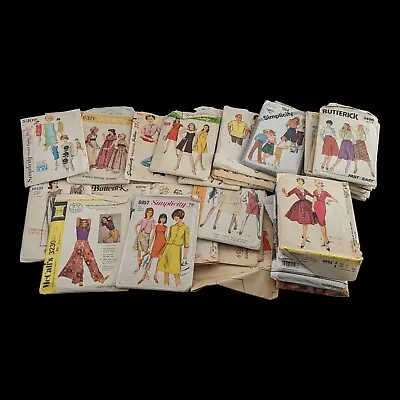 Lot Of 34 Vintage Clothing Patterns 50's 60's McCall's Butterick Simplicity • $38.79