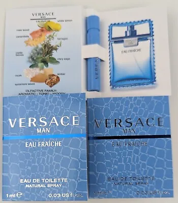 Versace Man Eau Fraiche Eau De Toilette Natural Spray Samples 1ml X3 • $6.99