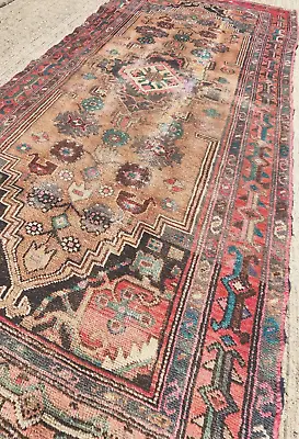 3'3 X 6'5  HAND-KNOTTED ANTIQUE CAUCASIAN KAZAK TRIBAL WOOL MUTED RUG • $393.75