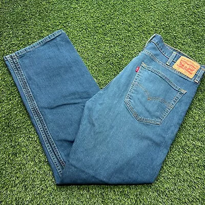 Levis 505 Jeans Mens 38x30 (36x30) Blue Stretch Wash Straight Leg Regular • $21.99