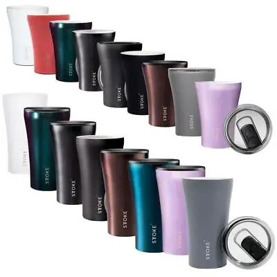 $44 • Buy Sttoke Ceramic Reusable Cup 12oz 8oz Stainless Steel Double Wall Vacuum Sealed