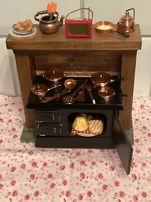 £8.99 • Buy Dolls House Kitchen Range And Surround Filled With Accessories