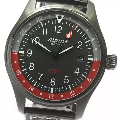 Alpina Star Timer AL-247BR4FBS6 GMT Date Black Dial Quartz Men's Watch_684195 • $361.28