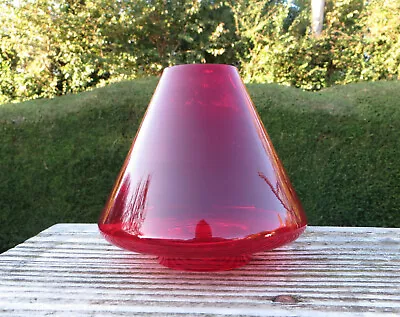 Red Conical Glass Shade - Tealight / Candle Shade 11.3cm High 6cm Fitter/Base • £5.79