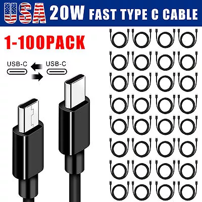 20W Type USB C Fast Charger Cable Cord 3FT 100X Wholesale Lot For IPhone Samsung • $5.99