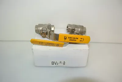 3/8  Stainless Steel Ball Valve-ips 2000#-full Port-locking Handle-lot Of 2 New • $24