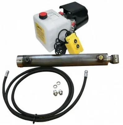 Flowfit Hydraulic 12V DC Single Acting Trailer Kit To Lift 10 Tonne 400mm Cylin • £504.18