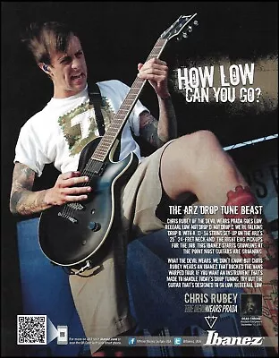 The Devil Wears Prada Chris Rubey 2011 Ibanez ARZ Guitar Ad Print #2A • $4.45