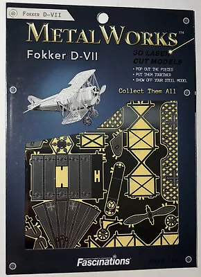 Fascinations Metal Works FOKKER D-VII Plane 3D Laser Cut Steel Model Kit MMS005 • $8