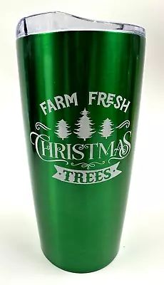  FARM FRESH CHRISTMAS TREES  Wine Tumbler 20oz Coffee Hot/Cold Drink • £12.33