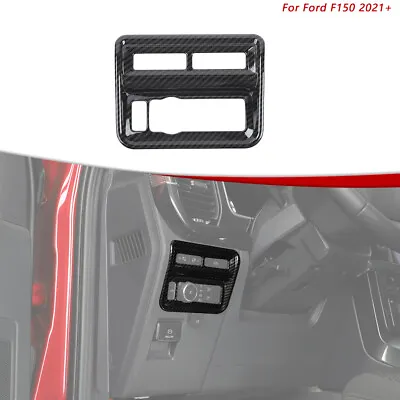$18.99 • Buy Headlight Control Switch Button Panel Trim Frame For Ford F150 2021+Carbon Fiber