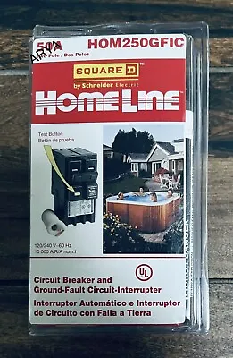 Square D Homeline 50A Two Pole Circuit Breaker & GFCI HOM250GFIC HOM250GFI • $72