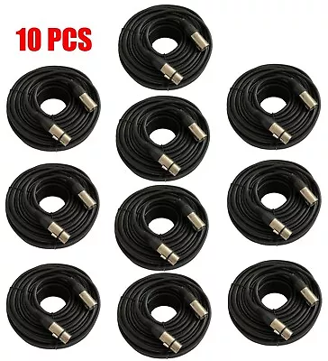 10 Pack 25FT Premium XLR 3Pin Male Female Mic Microphone Mixer Audio Cord Cable • $66.95