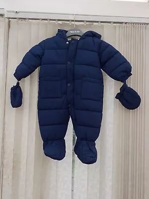 £16.95 • Buy BNWT M & S Baby Fur Lined Hooded Stormwear All In One Snowsuit - 3 - 6 Months