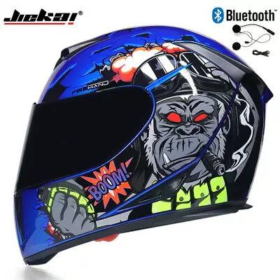 Modular Bluetooth Full Face DOT Motorcycle Helmet Flip Up Double Lens Motocross • $76.98